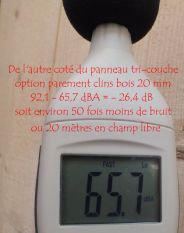 -26,4 dB de l&lsquo;autre coté du panneau tri-couche